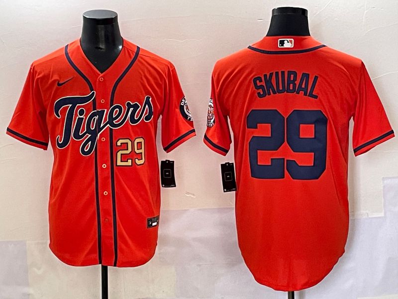 Men 2025 Detroit Tigers #29 Skubal Orange Game Nike MLB Jersey style 4